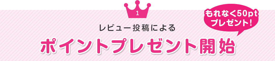 レビュー投稿によるポイントプレゼント開始　もれなく50ptプレゼント！